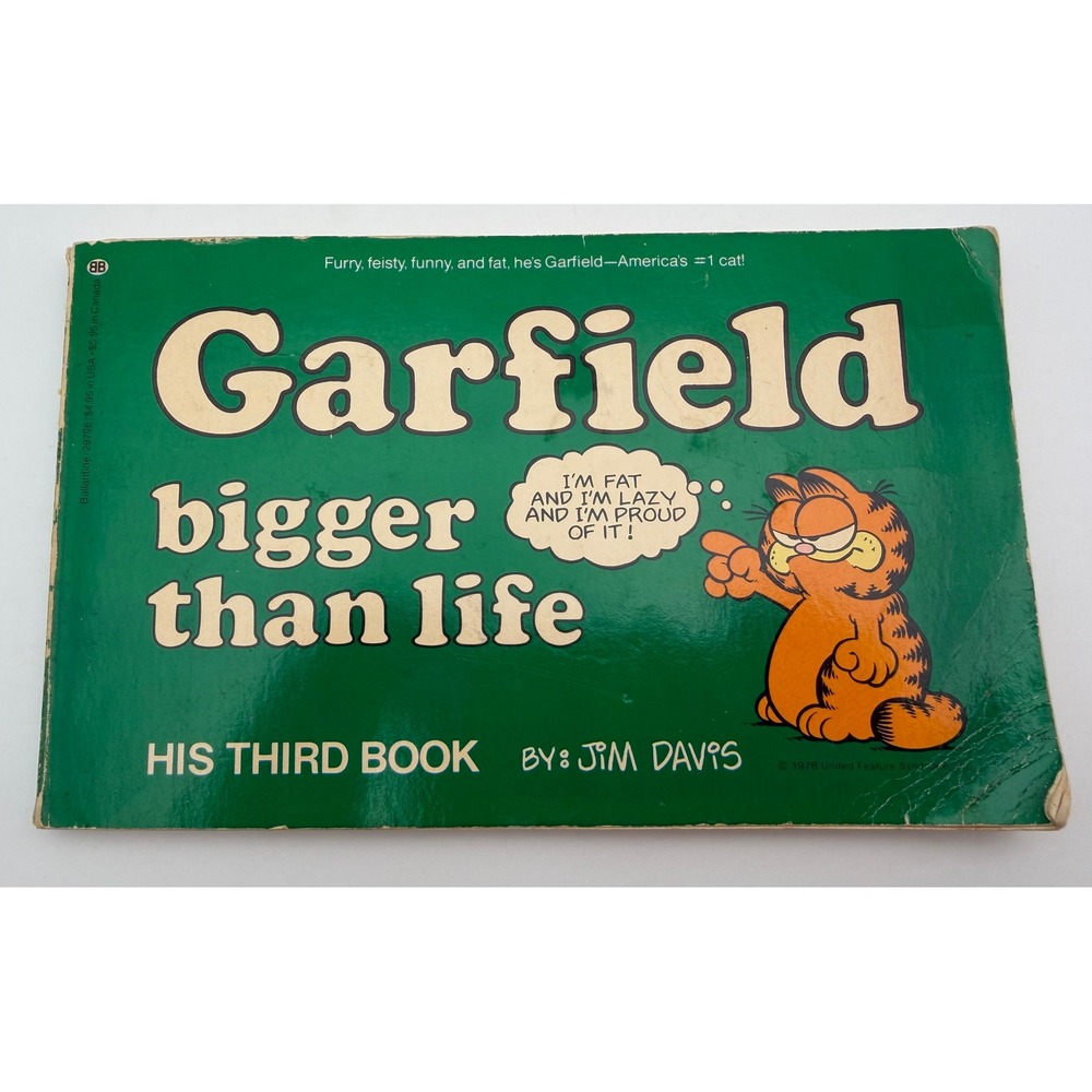 Garfield Bigger Than Life His Third Book Jim Davis Ballantine 1981 Vintage Comic